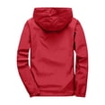 thumbnail image 5 of OIOLOYJM Mens Quick Dry Packable Hooded Jacket Casual Basic Fishing Lightweight Windbreaker Running Hiking Long Sleeve Jacket Coat with Package Bag Red XL, 5 of 5