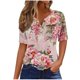 thumbnail image 2 of Fiudx Liquidación de Ahorros de Verano Blusa de Manga Corta Estampada a La Moda para Mujer, Blusas Informales con Cuello En V, 2 of 5