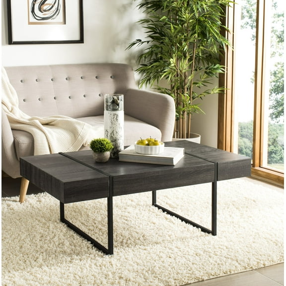 SAFAVIEH Tristan Rectangular Modern Coffee Table, Black