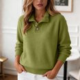 thumbnail image 5 of vigerkar Sweaters Women Polo Collared Knit Long Sleeve Pullover | Soft Lightweight Cozy Feel, Winter Dressy (Green, S), 5 of 7