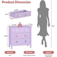 thumbnail image 3 of LAZZO 3-Drawer Nightstand, Modern Bedside Table with 2 Sets of Replacement Handles for Bedroom, Purple, 3 of 6