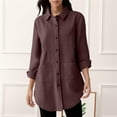 thumbnail image 2 of Endives Women's Linen Shirts Button Down Long Tunic Tops Plus Size Blouse With Pockets, 2 of 6