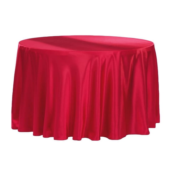 1 Pc, Satin 108" Round Tablecloth - Apple Red(Machine Washable & Cool Dry) For Wedding Or Event Decor