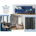 thumbnail image 4 of 4 Panels Room Dividers with Natural Bamboo 72 Inches High 17.7 Inches Wide Folding Privacy Screens Indoor Portable Freestanding Wood Seperating Wall Divider for Living Room Bedroom Study, 4 of 7