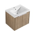 thumbnail image 3 of BNK 24 inch Bathroom Vanity with Sink, Wall-Mounted Bathroom Vanity, Modern Vanity and Sink, Brown Bathroom Vanity Set, 3 of 15