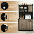 thumbnail image 5 of Spaco 4-Door Freestanding Kitchen Buffet, Kitchen Pantry with Hutch and Adjustable Shelves, Cabinet for Indoor, Black, 5 of 9