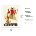 thumbnail image 2 of Armagnac Chateau Larressingle - French Brandy - Vintage Advertising Poster by Henri Le Monnier c.1938 - Fine Art Rolled Canvas Print 20in x 26in, 2 of 4