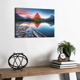 thumbnail image 2 of National Park Lake Canvas Wall Art, Montana Mountain Reflection Print, Alpine Sunset Landscape Artwork for Living Room Bedroom Office Decor, Ready to Hang, 2 of 6