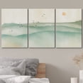 thumbnail image 3 of wall26 Wall Art Print Set Green Watercolor Mountains with Birds Nature Wilderness Illustrations Modern Art Rustic Scenic Colorful for Living Room, Bedroom, Office - 16"x24" x 3 Panels, 3 of 5