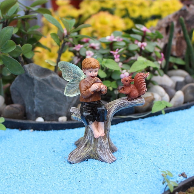 Adorno de micropaisaje perfecl Hada ardilla estatuilla en miniatura accesorios de jardín