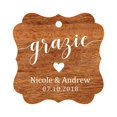 thumbnail image 1 of Darling Souvenir GRAZIE Thank You Wedding Favors Gift Paper Tag Custom Party Hang Tags-Rustic Wood-50 Tags, 1 of 1