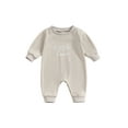 thumbnail image 1 of xiaxaixu Combinaison Bébé, Manches Longues Col Rond Imprimé Lettres Automne Combinaison Vêtements pour Garçons Filles, 1 of 8