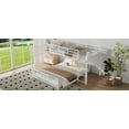 thumbnail image 5 of Bed Frames L-shaped Metal Twin over Full Size Bunk Bed, White,Adjustable Bed Base, 5 of 20
