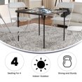 thumbnail image 2 of 34'' Square Bi-Fold Dark Gray Plastic Folding Table with Carrying Handle, 2 of 9