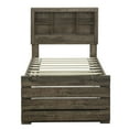 thumbnail image 3 of Full Size Captain Bed with Trundle, Farmhouse Style Wood Platform Bed Frame with Three Drawers and Storage Shelf  for Bedroom, Guestroom, Rustic Brown, 3 of 7