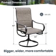 thumbnail image 2 of Summit Living 9-Piece Outdoor Patio Dining Set with High Back Swivel Padded Textilene Chairs & Extendable Table for 8-Person, Black & Grayish Brown, 2 of 18