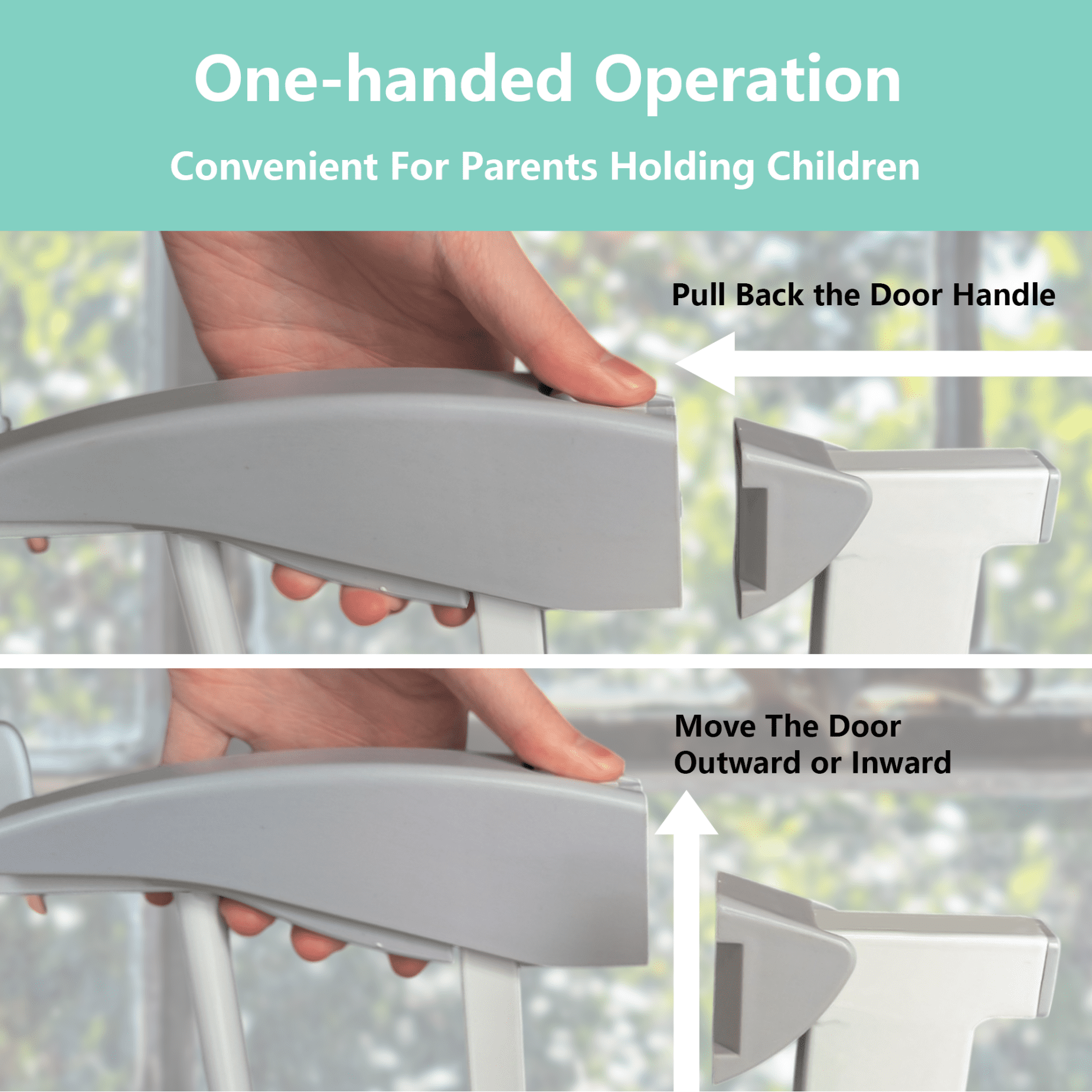 29.5-45.3" Wide Baby Gate for Stairs,Toddler Safety Essentials for The House, Dog Gate Indoor for Doorways, No Drilling Pressure Mounted Pet Gates for Kids, Easy Walk Through Safety Gate, White