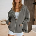 thumbnail image 4 of Basic Zip Up Hoodies for Women 2025 Long Sleeve Plain Slim Fit Hooded Sweatshirt with Pockets Jacket Coat, 4 of 8