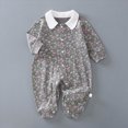 thumbnail image 2 of CAUYDY Baby Boys Bodysuit Newborn Sleepers Preemie Long Sleeved Romper Infant Boy Pajamas Fall Winter Toddler Clothes 0 3 6 9 12 18 24 Months Grey for Sizes 9-12 Months, 2 of 4