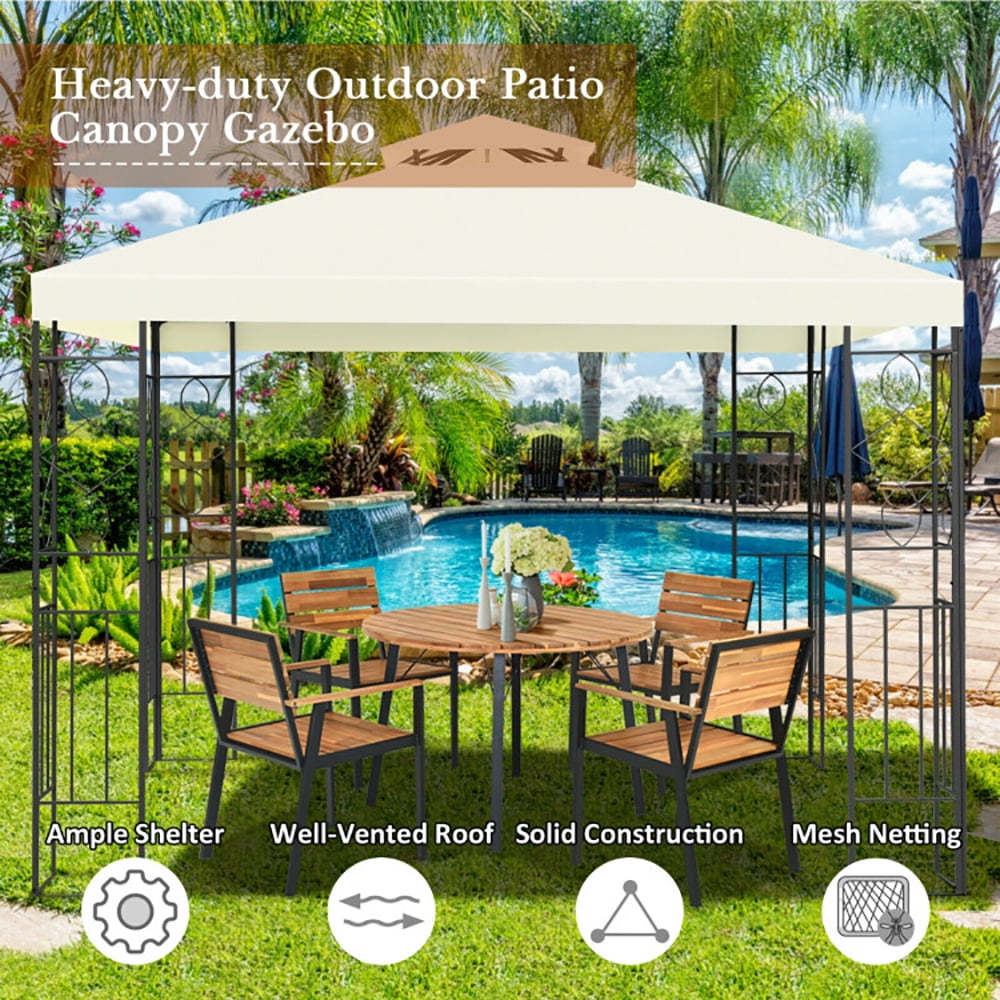 Aimee Lii 2 Tiers 10 x 10 Feet Patio Gazebo Canopy Tent, Outdoor Canopy for Backyard