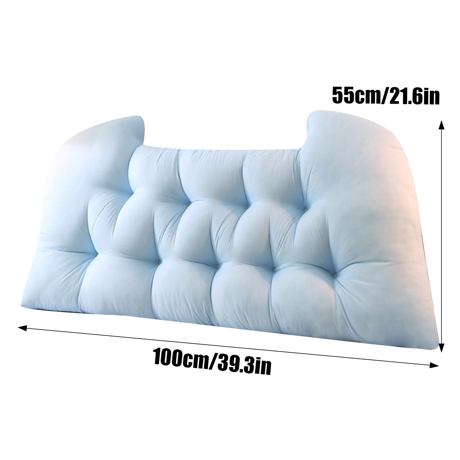 Velvet Headboard Wedge Pillow King Double Size Backrest Cushion for Bed with Removable Washable Cover Bedside Support Bolster Reading Pillow for Daybed Bunk Bed Dorm