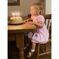 thumbnail image 4 of BemeyourBBs Kids Toddler Girls Pink Birthday Day Dress Outfit 1 2 3 4 5 6 Years Old Birthday Summer Clothes Little Girl Puff Short Sleeve Doll Collar Carousel Balloon Cake Embroidery Dress, 4 of 7