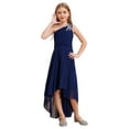 thumbnail image 2 of Manyakai Robe à une Épaule pour Filles, Ourlet Haut-Bas, Robe de Princesse à Volants, Taille Haute, Robe de Danse de Soirée Bleu Marine 16, 2 of 7