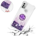 thumbnail image 5 of Motorola Moto G10 Case Moto G30 Case with Creativity Clear Quicksand Glitter Flowing Liquid Floating Soft TPU Case w/Stand Bling Diamond Sparkle Phone Cover for Motorola Moto G10  Purple, 5 of 7