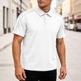 thumbnail image 2 of GrmtClth Cotton Polo Shirts for Men Casual Striped Shoulder Golf Polos Classic Collared Button Down Tee Solid Color Soft Short Sleeves Clothing White 4XL, 2 of 7