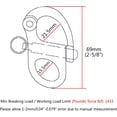 thumbnail image 2 of ABCISI Marine Grade Pair of 2-5/8(69MM) 316 Stainless Steel Fixed Bail Snap Shackle for Bracelet, Sailboat, 2 of 8