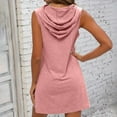 thumbnail image 4 of BSDJILFG Summer Hoodies for Women 2025 Lightweight Sleeveless Tank Shirt Mini Dress Slim Fit Pullover Athletic Sweatshirt with Hood, 4 of 9