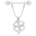 thumbnail image 3 of Nipple Ring,Geometrical Four leaf Clover Nipple Piercing Body Piercing Ring Masterfully Created, 3 of 9