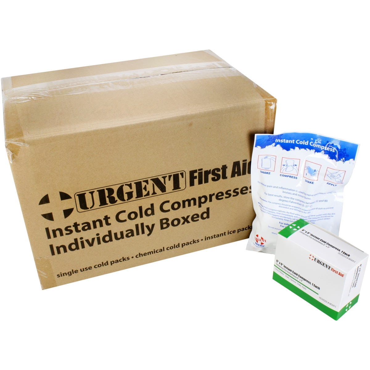 Case of 32 Individually Boxed Large Instant Cold Packs, 6" x 9" Disposable Cold Compresses - No pre-Chilling Required for Fast, Effective First aid Treatment & Relief of Aches, Pains, Bumps & Bruises