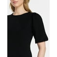 thumbnail image 4 of Time and Tru Women's Cotton Crewneck Tee with Puff Sleeves, Sizes XS-XXXL, 4 of 5