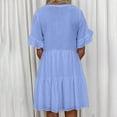 thumbnail image 4 of EGNMCR Robes de Vacances pour Femmes Robes de Plage Femmes Hawaïennes Tropicales Imprimées Sans Manches à Bretelles Robe Courte d'Été Ample Confortable Boho Robe d'Été, 4 of 6