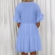 thumbnail image 4 of Puntoco Vestido De Manga Corta Con Cuello En V, Vestido De Verano Casual Estampado De Manga Corta Con Cuello En V Y Bolsillo Para Mujer, Color Azul Xl, 4 of 6