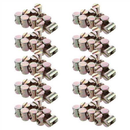 

100Pcs M6 Barrel Bolts Cross Dowel Slotted Furniture Nut for Beds Crib Chairs