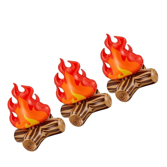 OUNONA 3Pcs Fake Fire PVC Decoration for Campers with Realistic Design and Parties
