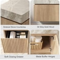 thumbnail image 3 of 48 inch Bathroom Vanity with Sink, Wall Mounted Bathroom Vanities with Drawer and 2 Doors, Roma Travertine-Pattern Countertop and Ceramic Basin, Pre-Assembled, 3 of 6