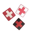 thumbnail image 2 of destyer Self-adhesive Arm Badge Unisex Clothes Shirt Sleeve Adhesive PVC 3D Rescue Arm Patch, Red Base, 2 of 7