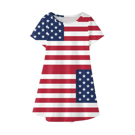 

Toddler Girl s Summer Dresses Toddler Kids Baby Girls Independence Day Fashion Cute Short Sleeve Star Print Dress Summer Dresses for Toddler