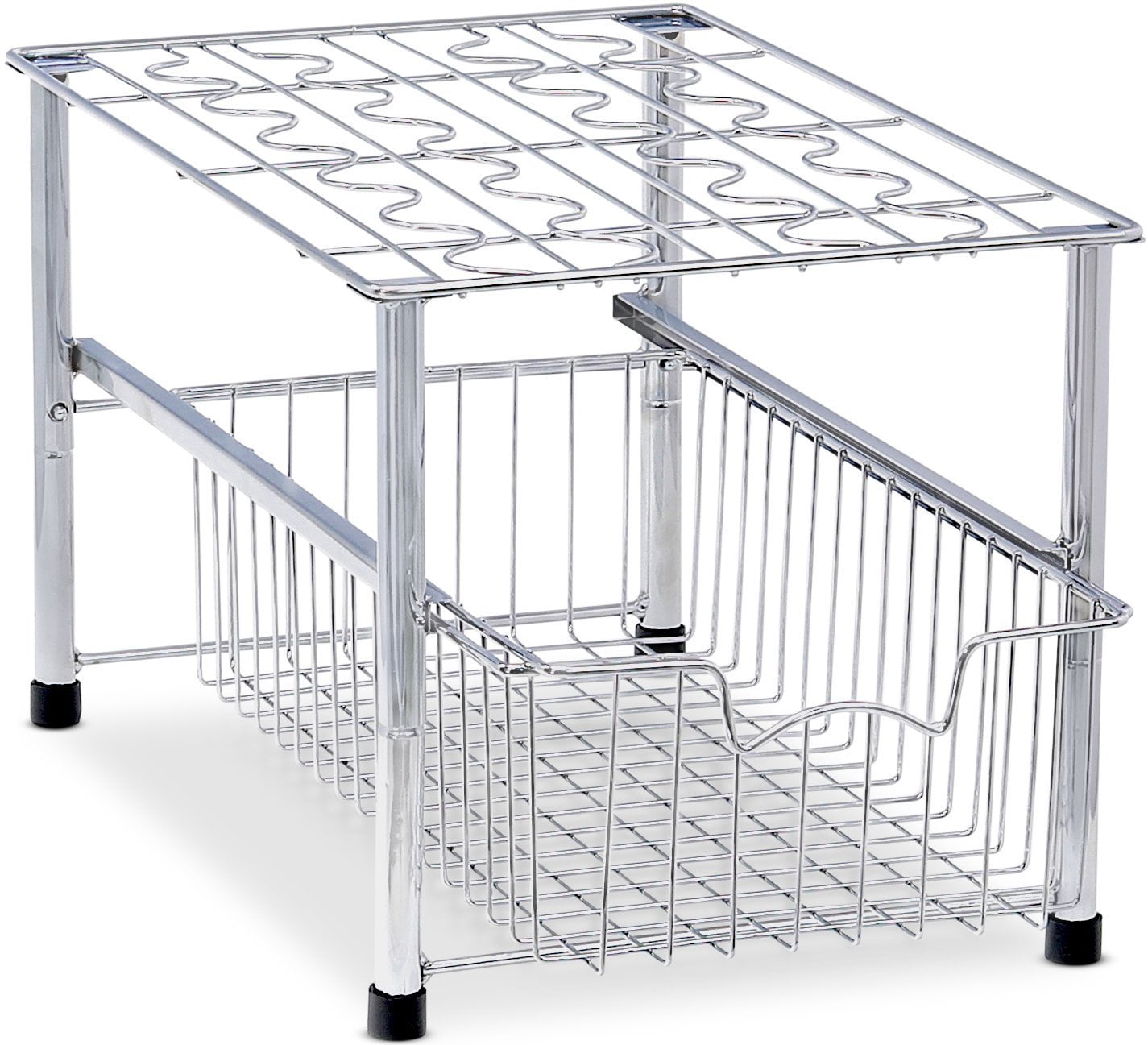 SimpleHouseware Stackable Under Sink Sliding Basket Organizer