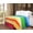 Rainbow, variant on Lightweight Soft Cozy Flannel Faux Mink Fleece Throw Blanket - Bright Vibrant Colorful Solid Striped Light Lavender Yellow & Red Print - Throw 50" x 60"