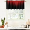 thumbnail image 3 of Red and Black Window Curtain Small Ombre Burgundy Boho Pattern Simple Gradient Design Fabric Living Room Bedroom Window Drape Treatment Valance, 52" W x 18" L, Modern, 3 of 6