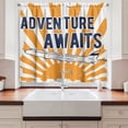 thumbnail image 2 of Ambesonne Adventure Kitchen Curtains, Airplane Sun Journey, 55"x39", Navy Blue Orange, 2 of 3