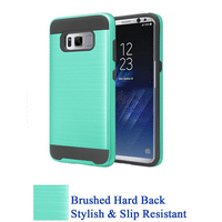 for 6.2" Samsung Galaxy S8 + PLUS G955 Case Phone Case Hybrid Brushed Hard Back Slip Dent Guard Slim Shock Bumper Cover Teal