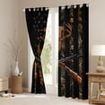 thumbnail image 3 of Manfei Brown Initial J Letter Blackout Curtains Set of 2 (52x84 Each) for Men, Rustic Jungle Plant Window Curtains, Retro Western Theme Curtains and Drapes, Black Out Curtains Decor, 3 of 6