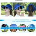 thumbnail image 2 of Advancent Sombrero de verano con cola de caballo para mujer, gorro de sombrilla plegable con flores de perlas, ala ancha y grande, informal, para Deportes acuáticos rosado, 2 of 6