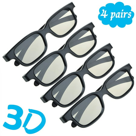 4 Pairs Passive 3D Glasses with Polarized Plastic Lenses for LG 3D TV AG F310 (Best 3d Images With Glasses)