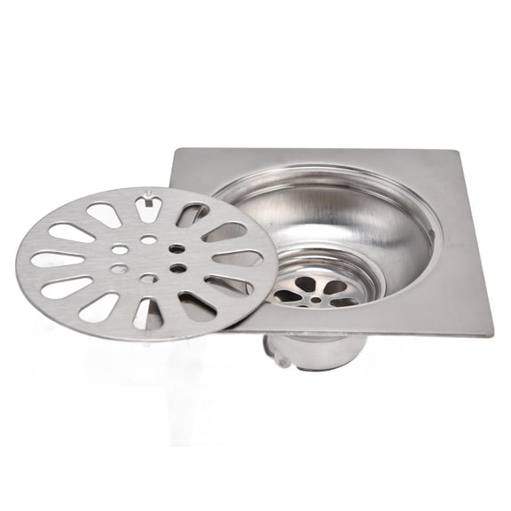 BIMZUC Premium Stainless Steel Square Shower Drain with Chrome Finish, Insect & Odor Guard, Adjustable for 3.94x4.33 in. Kitchen Bathroom Floor Drain